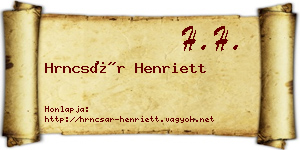 Hrncsár Henriett névjegykártya